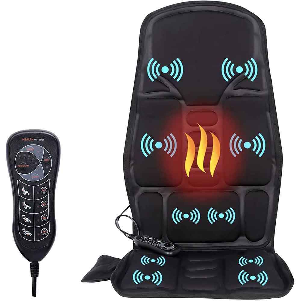 8 Mode Massage Chair Pad With Heated Back Neck Massager For Car And Home Seat Black Electric Car Massager