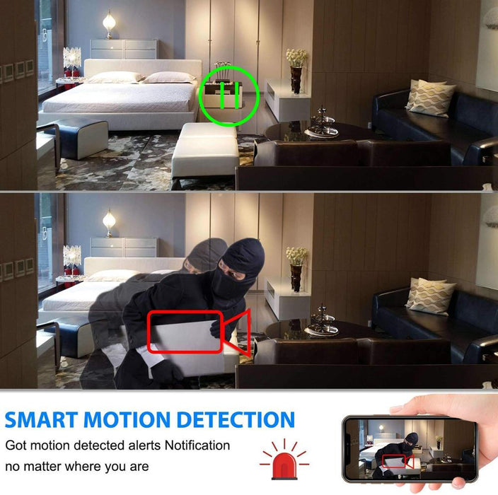 Smart WiFi Security Camera Digital Alarm Clock